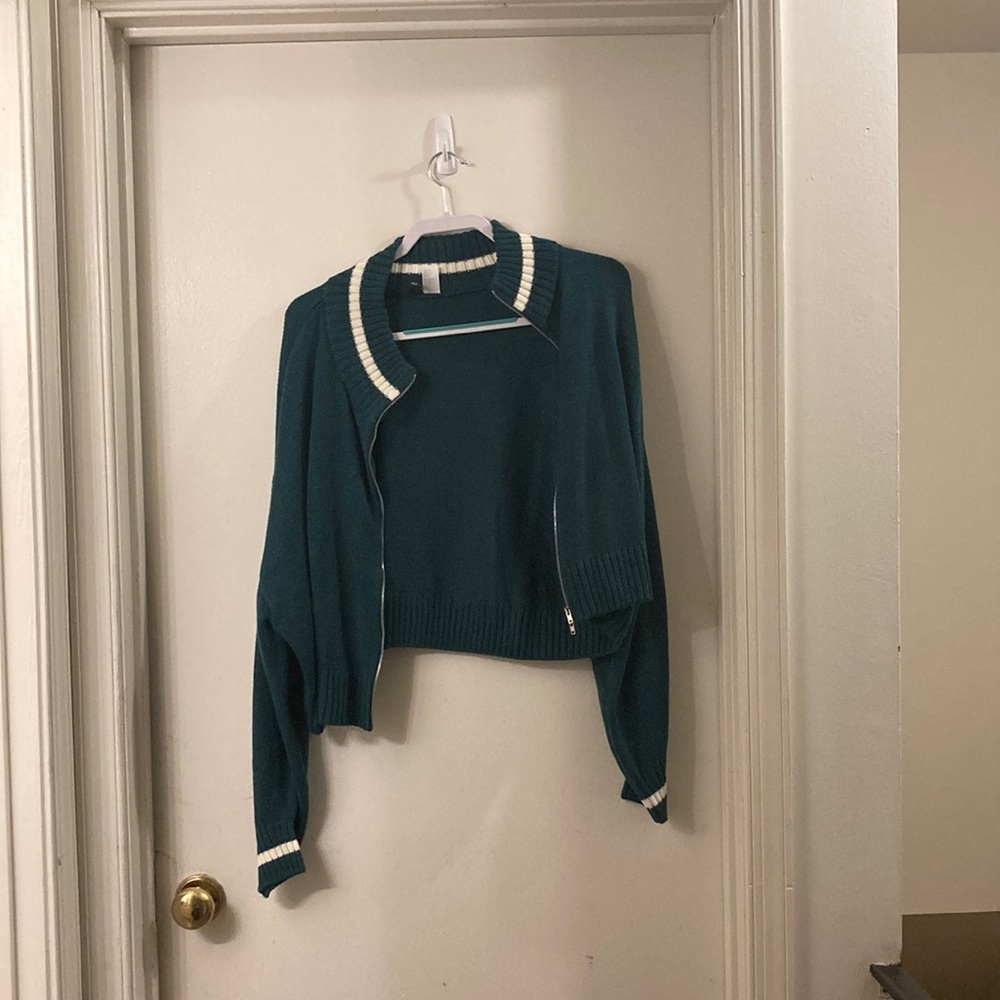 Slightly cropped green and white jacket